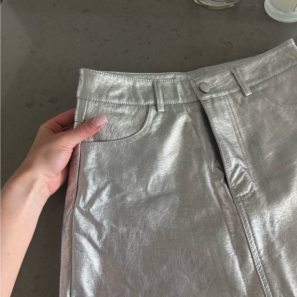 Silver Metallic Women's Skirt